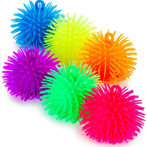 Wholesale TPR  5 Inch Stress Relief Kids Sensory Therapy Thick Light Up Squishy Puffer Balls