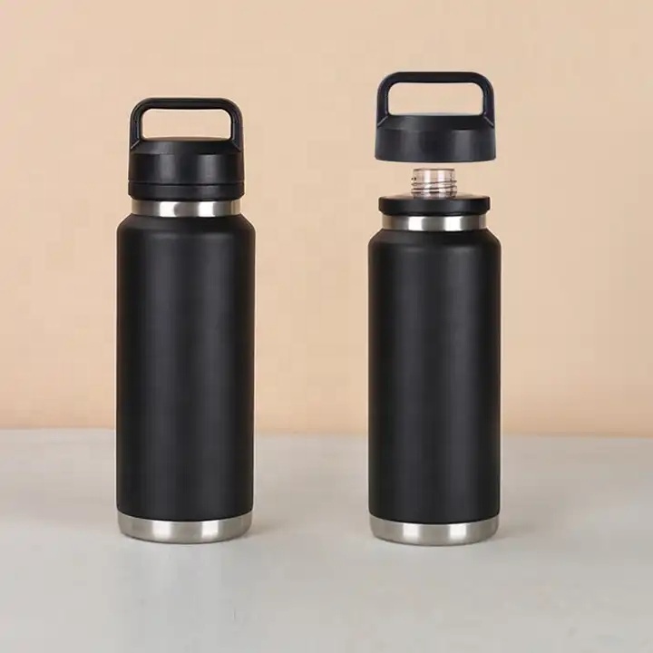 Custom Logo 36oz Double Wall Stainless Steel Yetys Termos Water Bottle Vacuum Flasks Thermoses Thermal Bottle With Chug lid