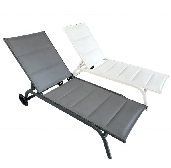 Hotel Garden Swimming Pool Sunbed Cushions Portable Outdoor Beach Aluminum Sun Loungers Chair With Wheel