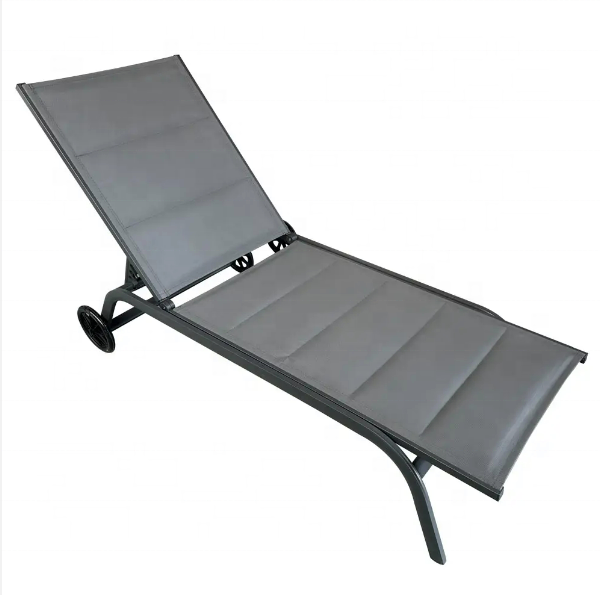 Hotel Garden Swimming Pool Sunbed Cushions Portable Outdoor Beach Aluminum Sun Loungers Chair With Wheel