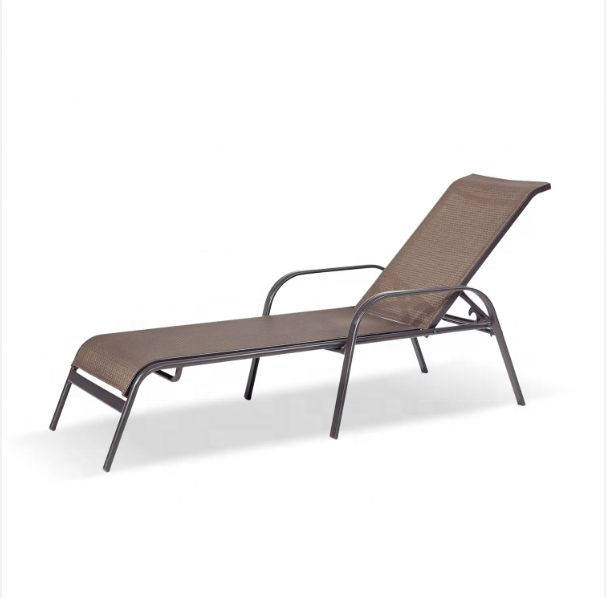 Aluminum or steel Cheap Sun Loungers for Promotion Stacking Fabric Sling Beach poolside garden outdoor Lounge Chair