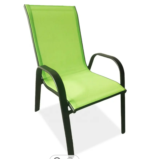 Outdoor Green Patio Garden Metal Steel Sling Stackable Stacking Chair Armchair chair factory offered directly