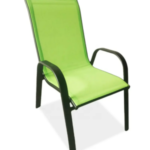 Outdoor Green Patio Garden Metal Steel Sling Stackable Stacking Chair Armchair chair factory offered directly