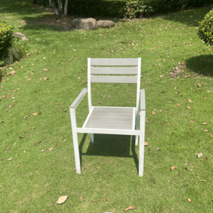 New Design Large Poly-wood Slat Garden Chairs Outdoor Plastic Poly-wood Stacking Chair factory offered directly