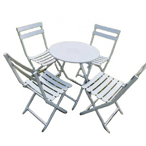 courtyard garden line outside patio french bistro table balcony set premium steel foldable outdoor furniture set