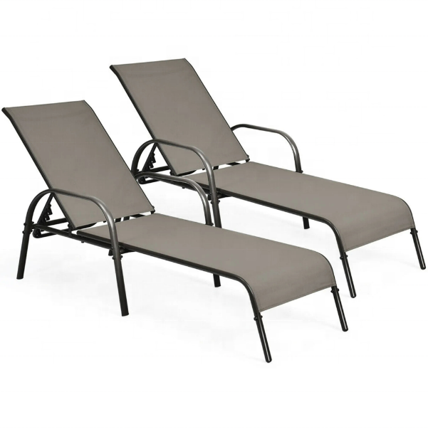 Swimming Pool Edge Lounge Chair Folding Backrest Hinge Customized Color Reclining Patio Lounger