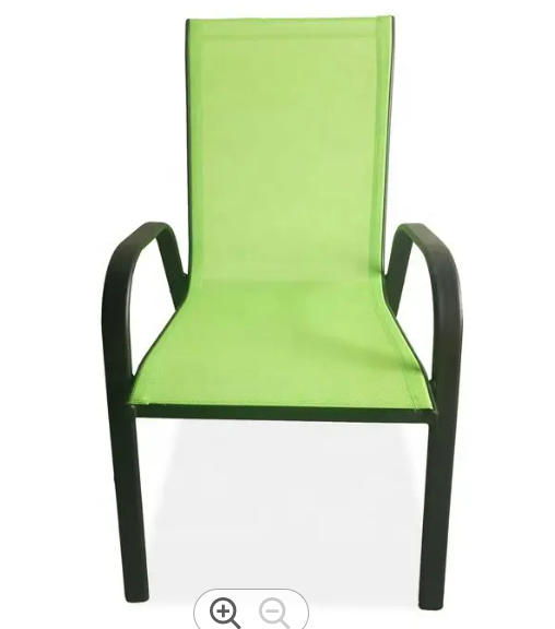 Outdoor Green Patio Garden Metal Steel Sling Stackable Stacking Chair Armchair chair factory offered directly