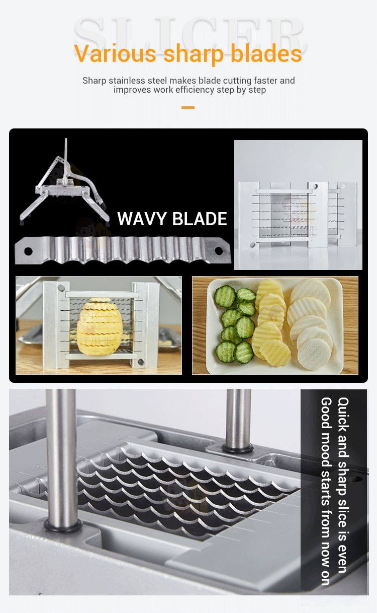 3/16 inch High Quality Kitchen Fruit Vegetable Tools Green Onion Cutter Tomato Potato French Fries Chips Slicer Machine