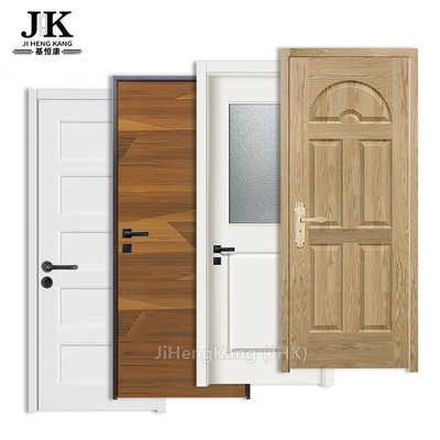 JHK-Wood Veneer White Primer MDF Door Glass Door Melamine Door