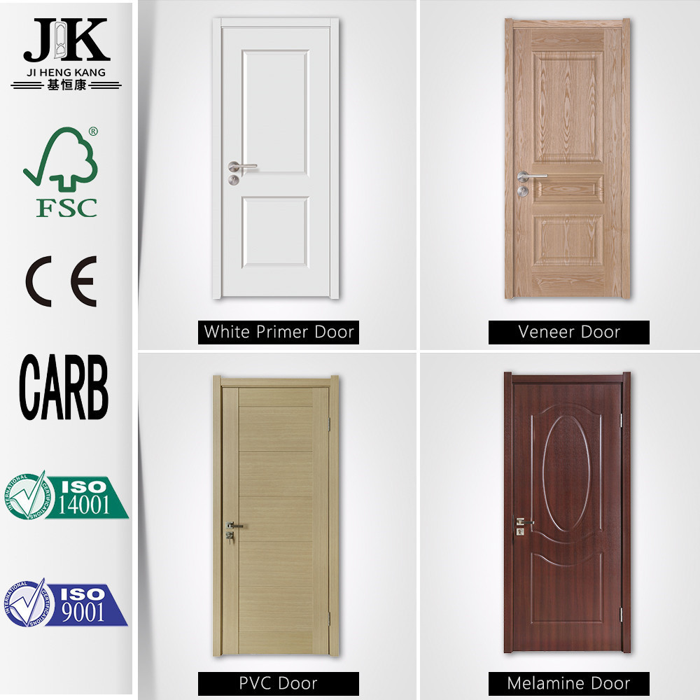 JHK-Wood Veneer White Primer MDF Door Glass Door Melamine Door