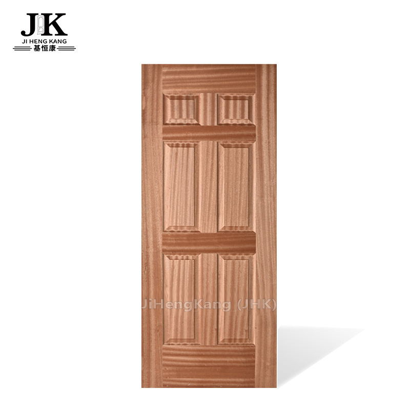 JHK-006 Waterproof Door Skin Soft Top Door Skins Hot Sale With Texture N-Sapele 6 Panel Veneer Wood Door Skin