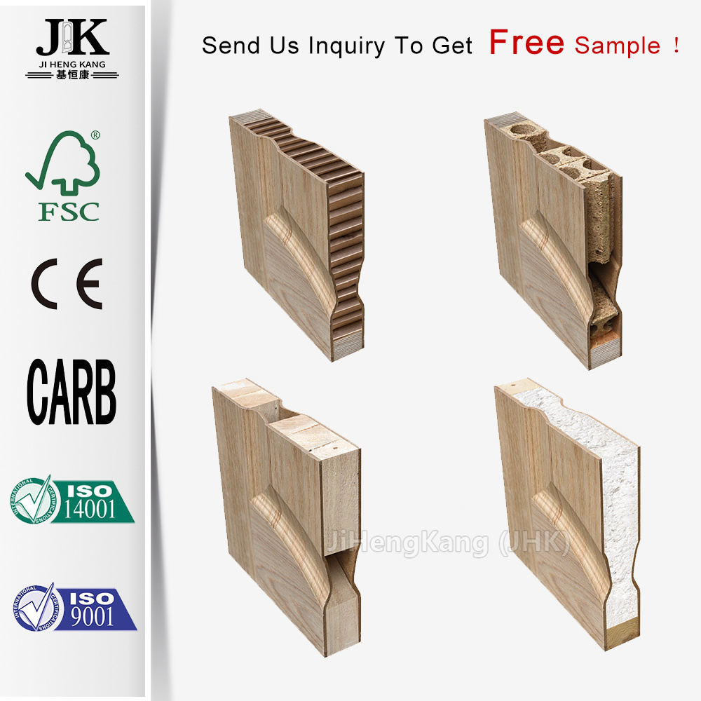 JHK-018 Cedar Wood Veneer Doors Wood Veneer Door Skin With Cherry Texture Surface Finished Veneer Moulded Door