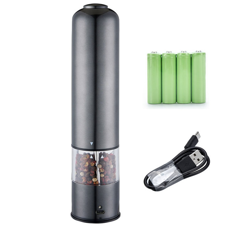 Factory Wholesale Automatic USB Rechargeable Salt and Pepper Grinder Electric Pepper Mill for Kitchen