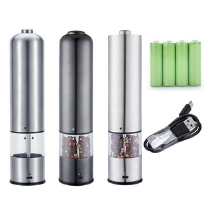 Factory Wholesale Automatic USB Rechargeable Salt and Pepper Grinder Electric Pepper Mill for Kitchen