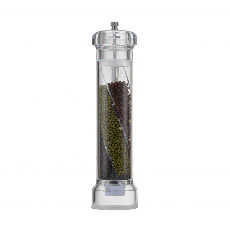 High Quality 4 Compartments Large Capacity Acrylic Salt and Pepper Mill Spice Grinder for Kitchen