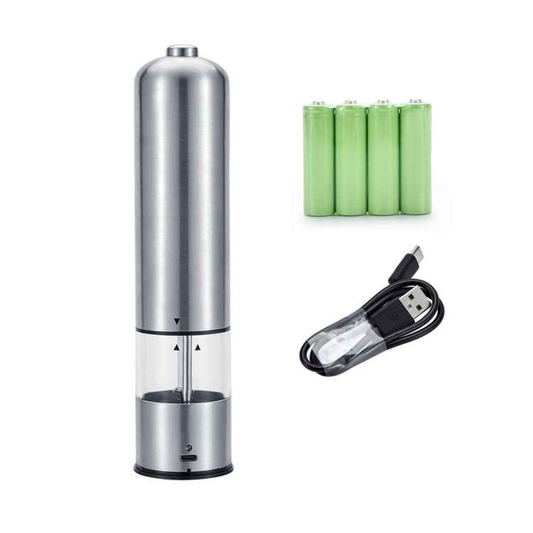 Factory Wholesale Automatic USB Rechargeable Salt and Pepper Grinder Electric Pepper Mill for Kitchen