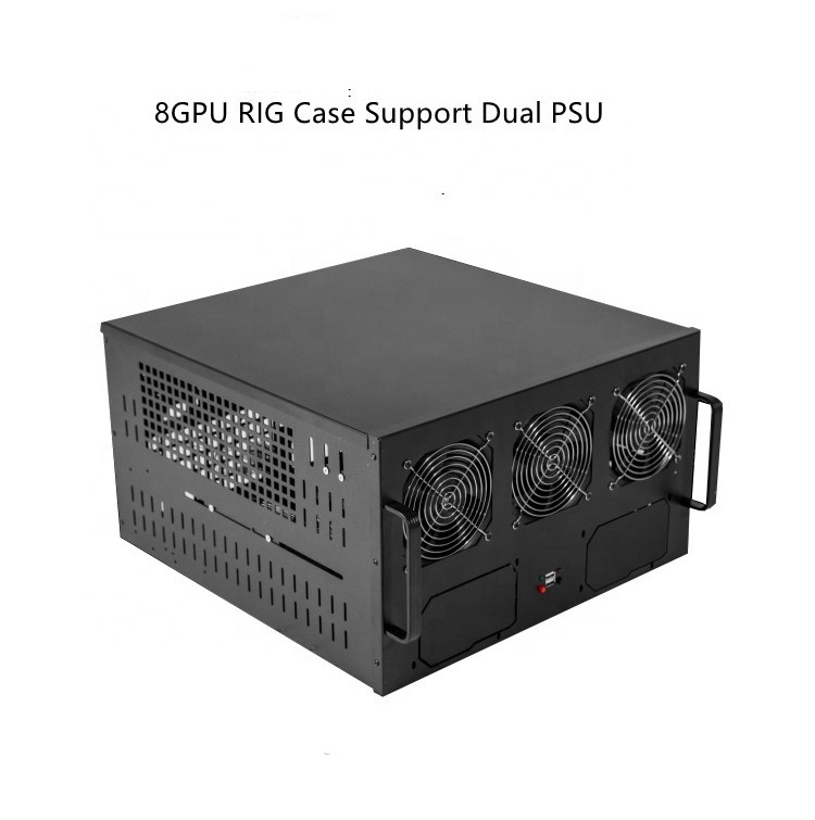 6U server chassis 8gpu computer case rack server with high speed fans support dual power supply