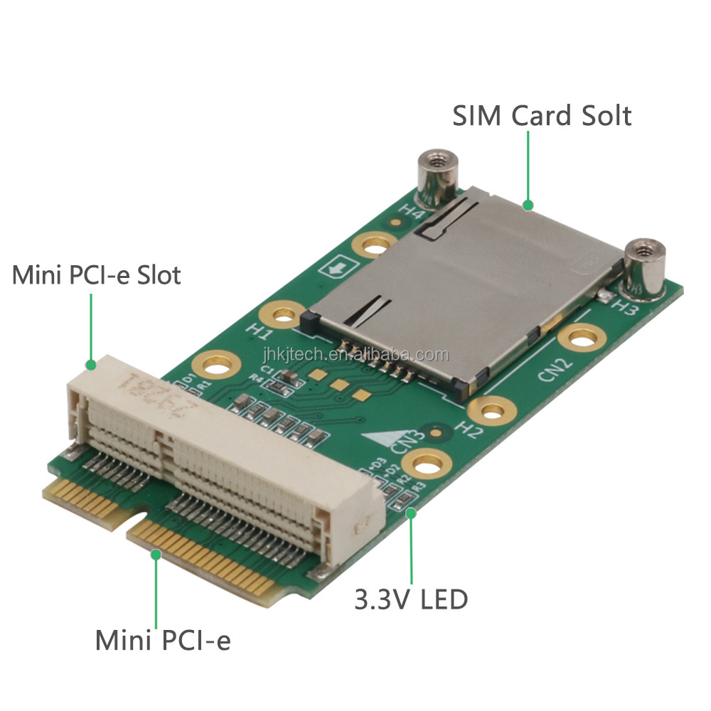 Mini PCI-E 52Pin to Mini PCIe Adapter Card with SIM Slot for GSM GPS GPRS WLAN WWLAN 3G 4G LTE Modem Module