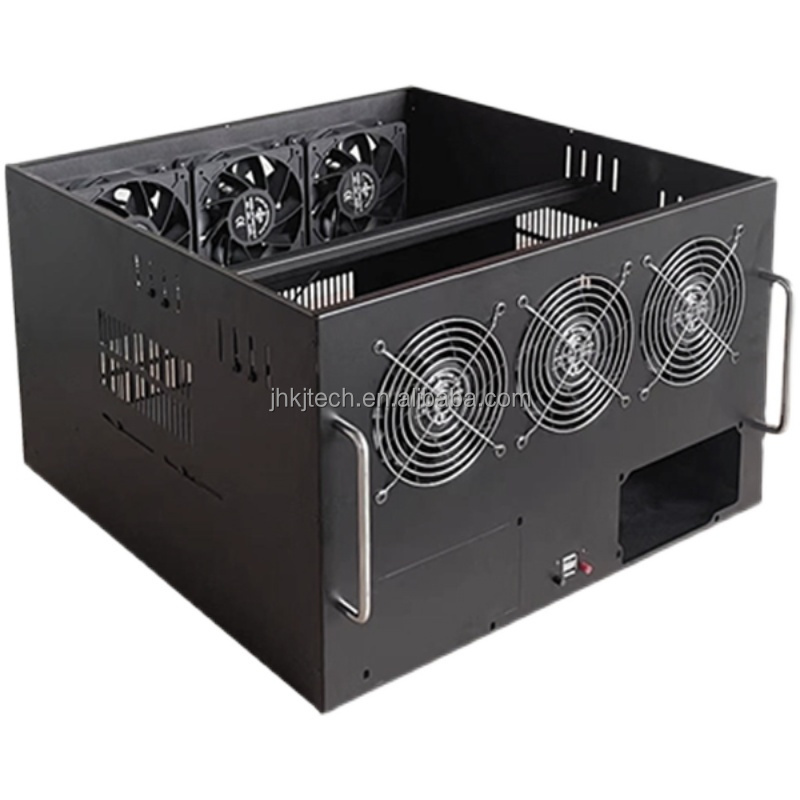 6U server chassis 8gpu computer case rack server with high speed fans support dual power supply