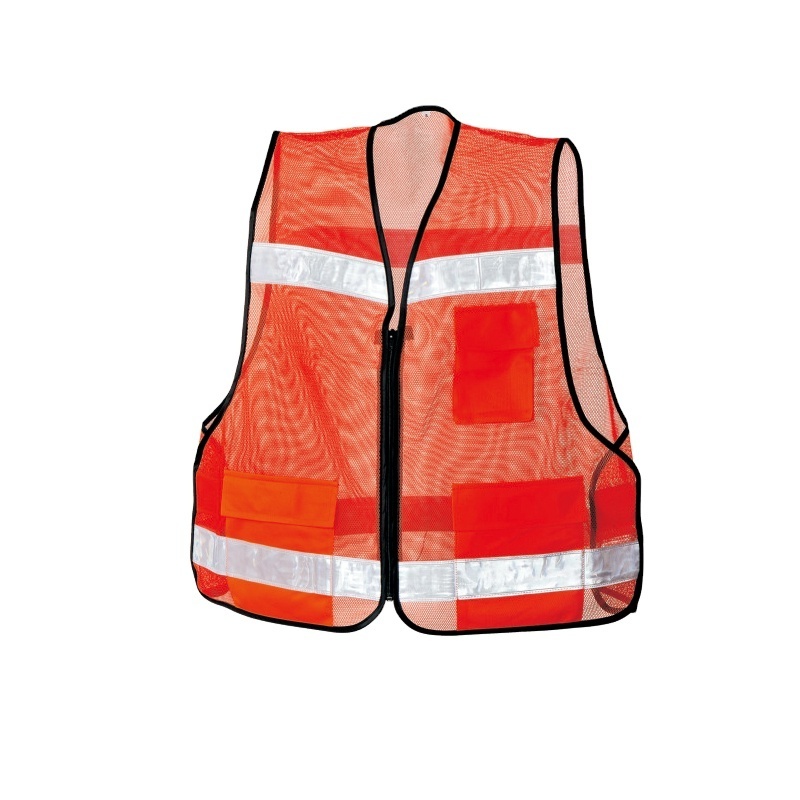 Hot sales Security Visibility Reflective Fluorescent Safety Vest with Pocket Mesh Fabric Breathable Cheap