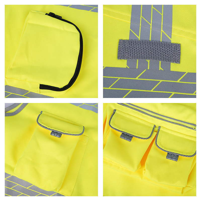 LX  High Quality Reflective Hi Vis Construction Safety Vest Engineer Safety Vest With Pockets