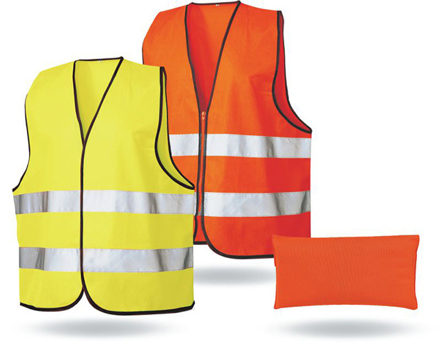 High quality 100%polyester tricot fabric reflective vest with pocket  class 2