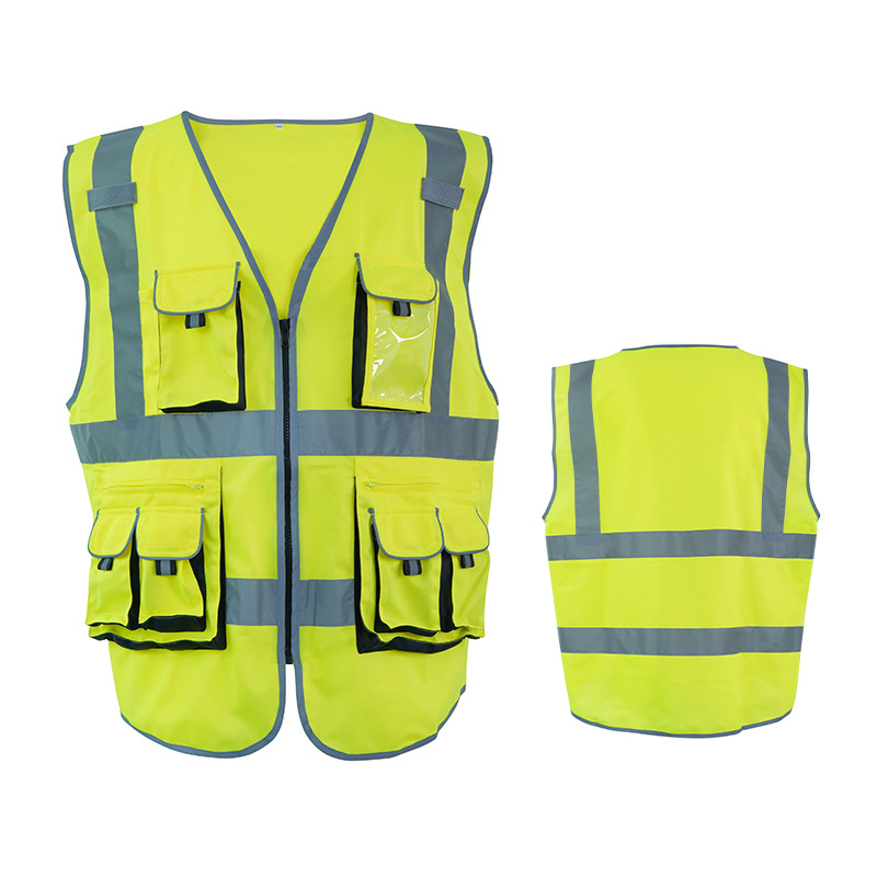 2022 New Design Yellow reflective safety clothing vest high visibility jackets