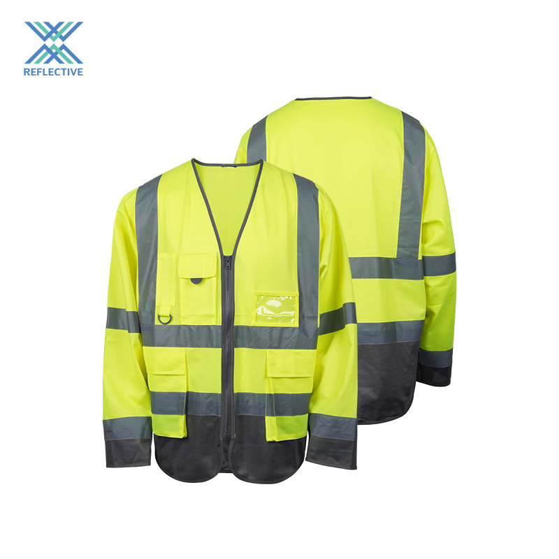 Class 3 long sleeve ANSI/ISEA ENISO20471 reflective safety vest high visibility vest