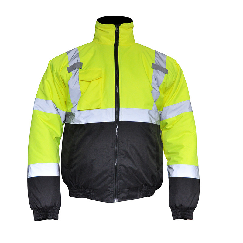 Cheap warning clothing workwear EN2047 uniform reflective safety bomber jackets