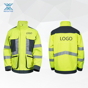 High Visibility Work Cloth Long Sleeve Windproof Multicolor Safety Reflective Jacket