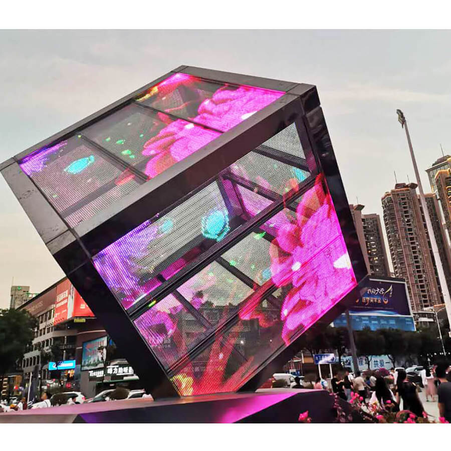 transparent-led-display-screen curved transparent led display screen window film led