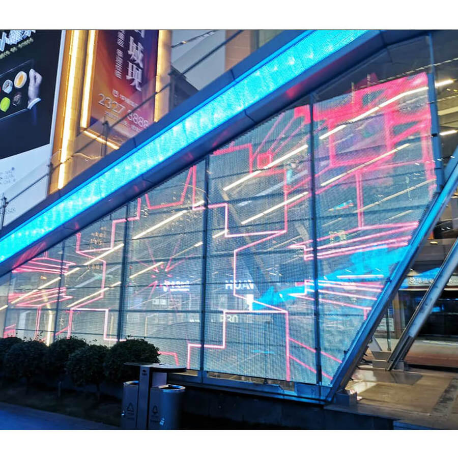 LED Soft Film Transparent Display Screen Transparent Double Sided LED Hanging Screens