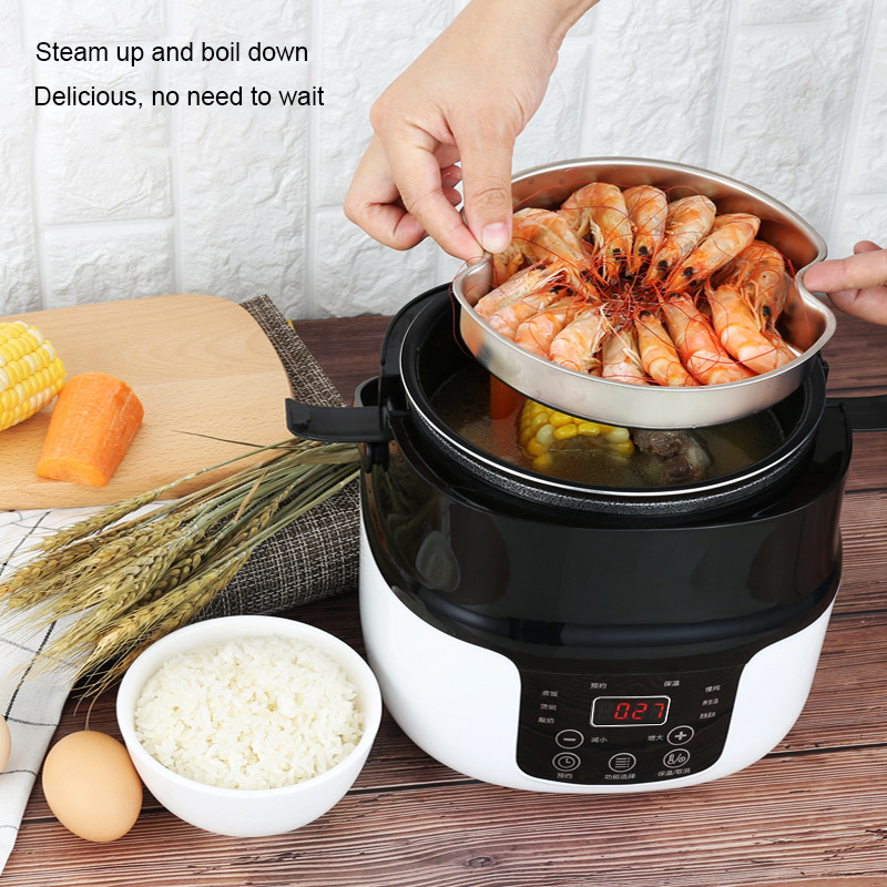 Auto Du 12V 240V 1.8L Fast Cook Rice Cooker 12 V Dc And 240V High Quality 2L Timer Function Cooking Portable Rice Cooker For Car