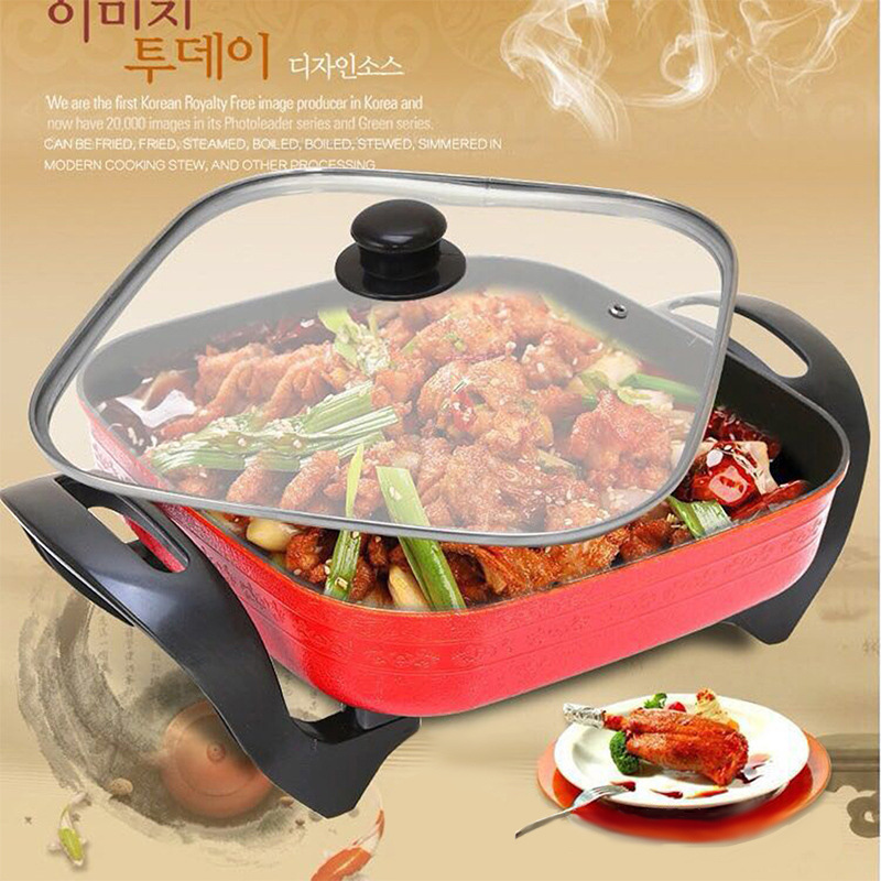 Korea Cooking Pot Electro Frying Pan Cheaper Electric Pan Fry Temperature Control Multifunctional Round Electric Frying Pan