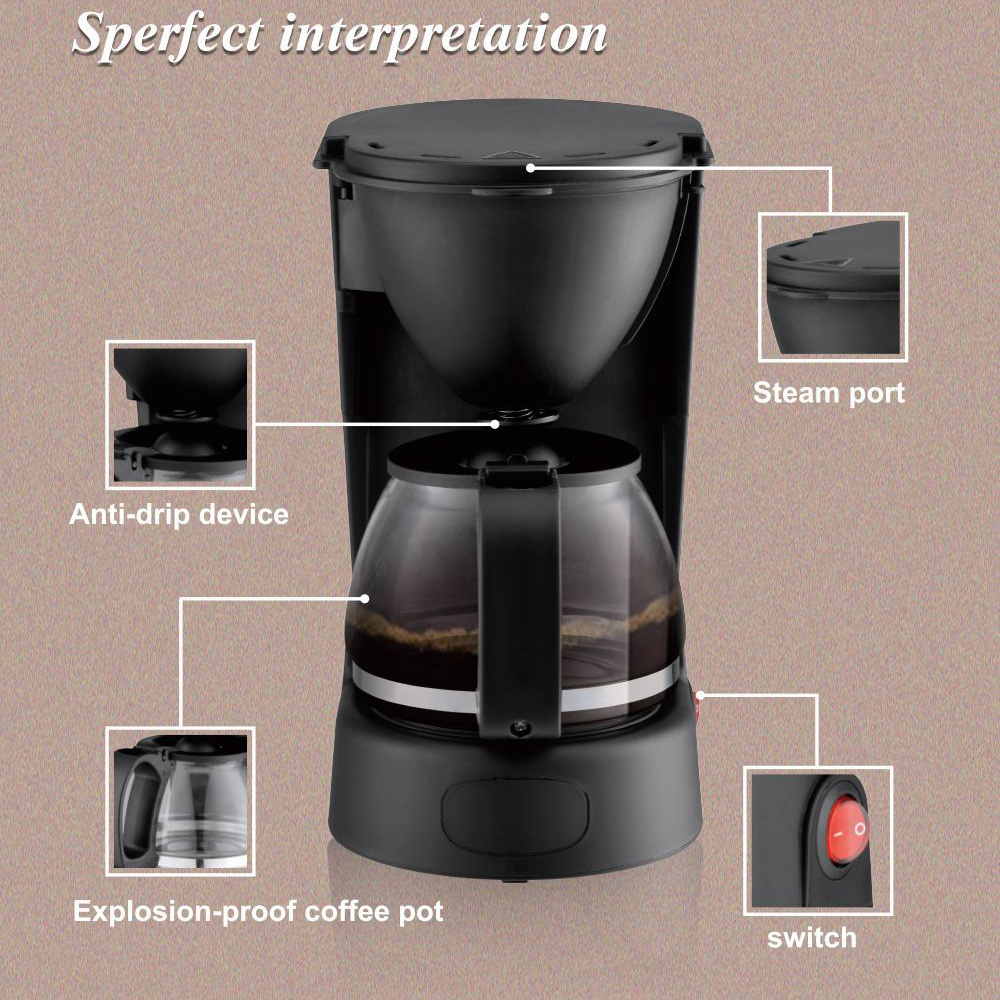 Hotel Room Semi Automatic Mini Electric Office Filter Tea Coffee Maker Machine And Home Small Portable Manual Drip Coffee Maker