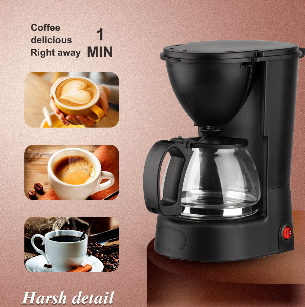 Hotel Room Semi Automatic Mini Electric Office Filter Tea Coffee Maker Machine And Home Small Portable Manual Drip Coffee Maker