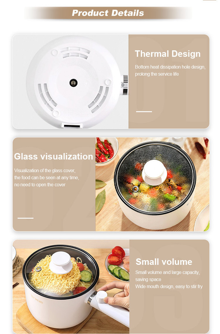 24 Volt 5L Chinese Multi-Function Portable Non-Stick Cooker Pan Hotpot Multifunction Mini Cooking Electric Hot Pot