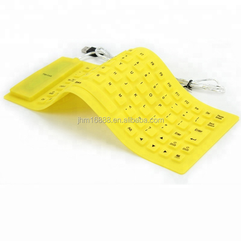 Wired USB cable Soft Washable waterproof Silicone Flexible keyboard for laptop tablet office