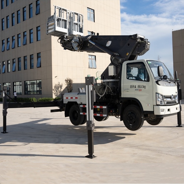 China high altitude operation trucks factory JIUHE truck with basket 21m 23m 25m 29m 38m 45m man lift truck