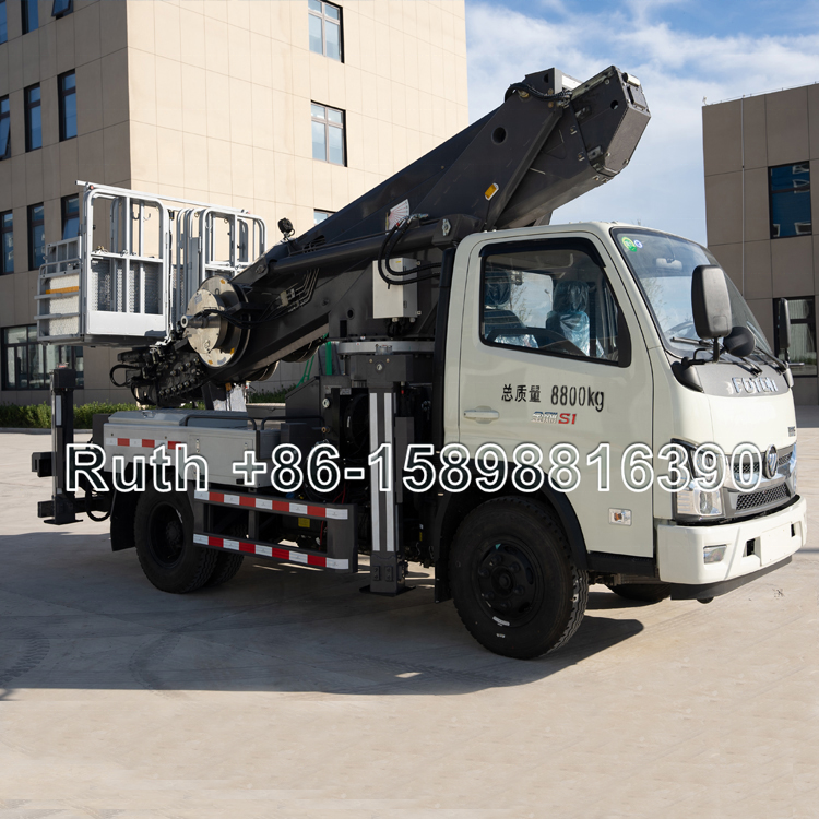 China high altitude operation trucks factory JIUHE truck with basket 21m 23m 25m 29m 38m 45m man lift truck