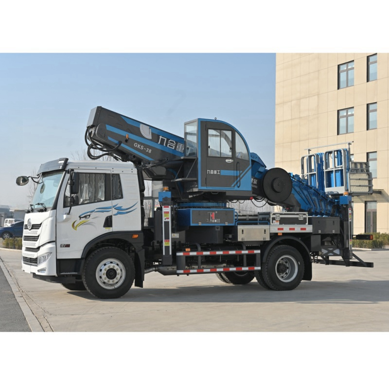 JUHE 38M Hydraulic Truck Mounted Aerial Telescopic Access Ladders Bucket Truck Boom Lift Aerial Manlift Work Platform Truck