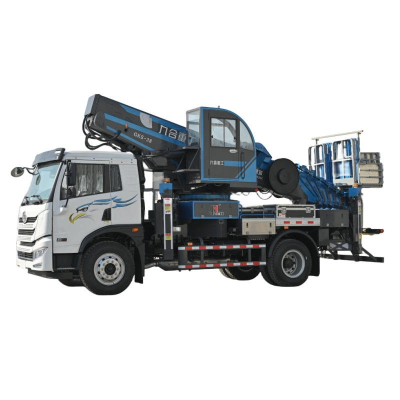 JUHE 38M Hydraulic Truck Mounted Aerial Telescopic Access Ladders Bucket Truck Boom Lift Aerial Manlift Work Platform Truck