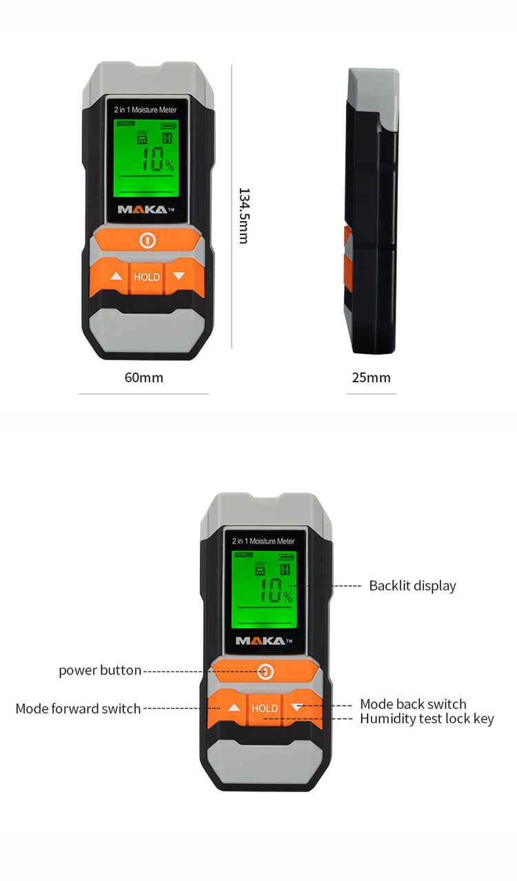 MAKA humidity Mini digital wood moisture meter for wood moisture meter room temperature measurement