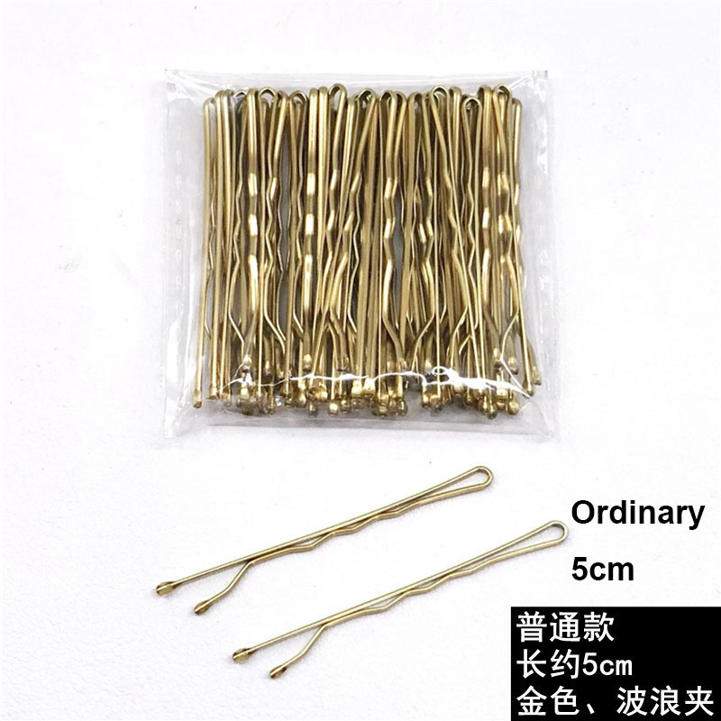 Manna 100pcs/pack 5 6 7cm Simple Black Metal Hair Clip Wave U Shape Bobby Hair Pins For Women Girls