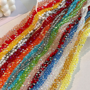 Manna Hot Selling 3/4/6/8mm Colorful Wheel Bead Crystal AB Color Faceted Round Glass Loose Beads For DIY Jewelry