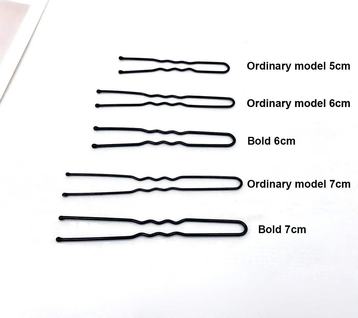 Manna 100pcs/pack 5 6 7cm Simple Black Metal Hair Clip Wave U Shape Bobby Hair Pins For Women Girls