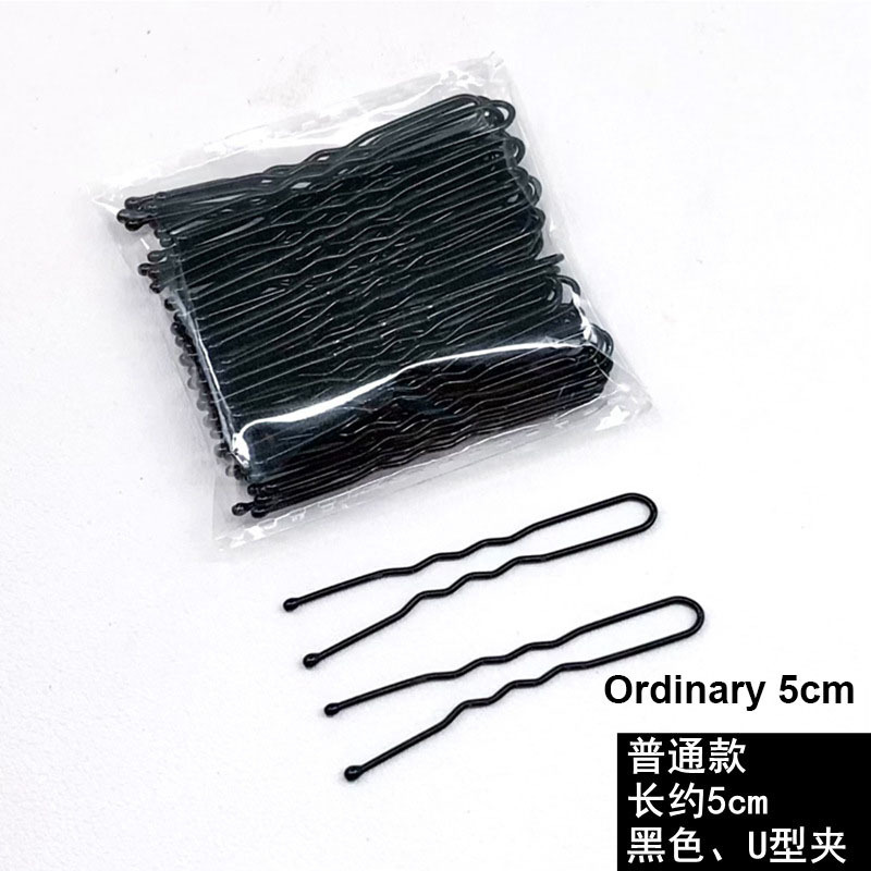 Manna 100pcs/pack 5 6 7cm Simple Black Metal Hair Clip Wave U Shape Bobby Hair Pins For Women Girls