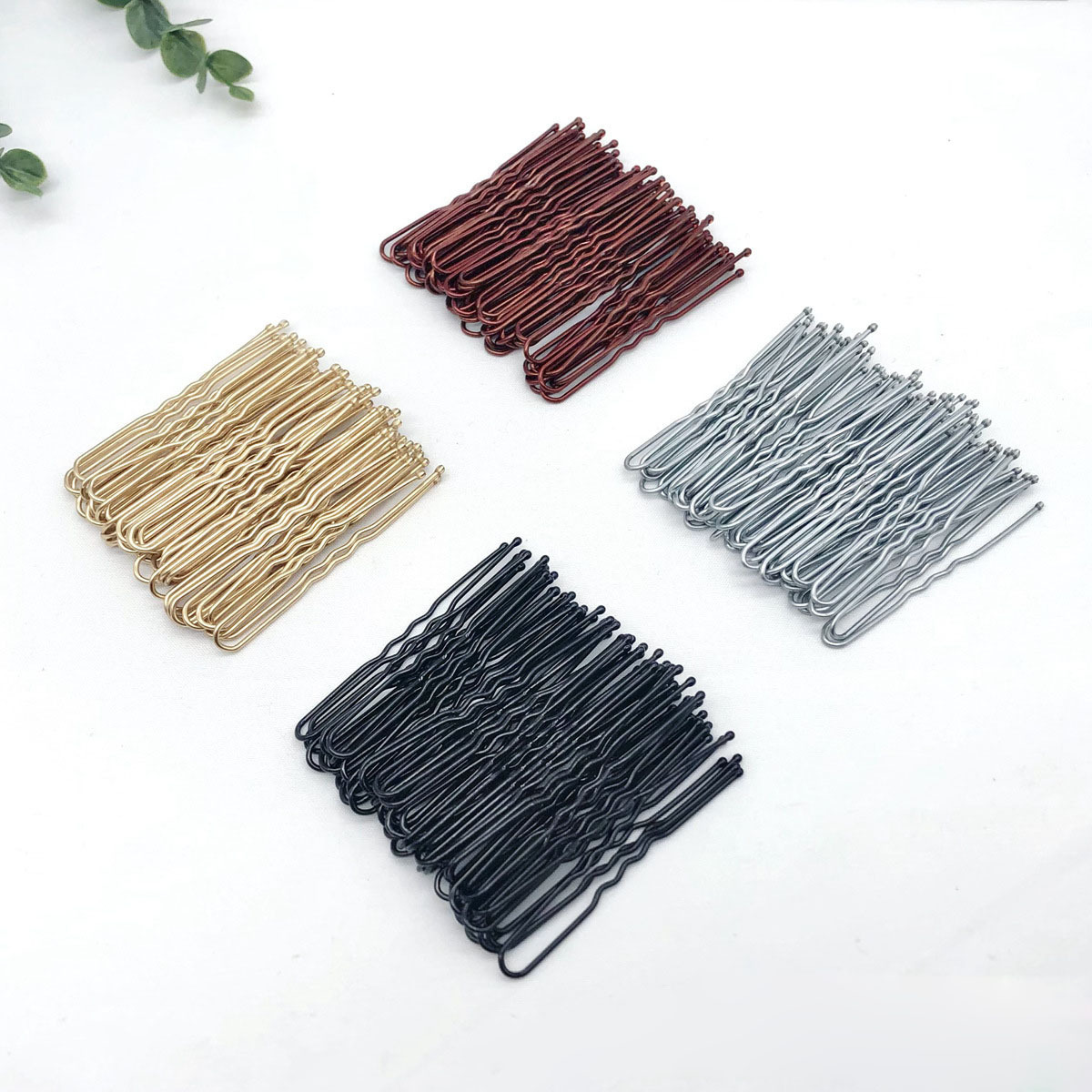 Manna 100pcs/pack 5 6 7cm Simple Black Metal Hair Clip Wave U Shape Bobby Hair Pins For Women Girls