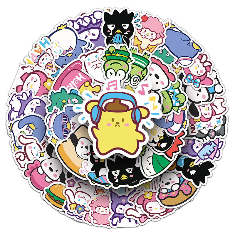 50PCS High Quality Decoration Customization Anime Sticker Custom Hand-painted Sanrio Stickers