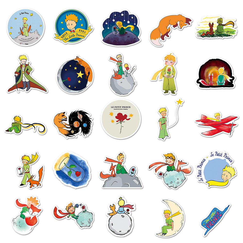 50PCS Factory Hot Sale The Little Prince Anime Sticker Waterproof Printing Vinyl Wall Sticker